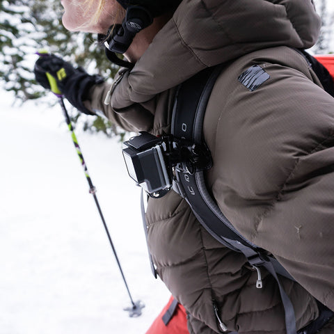 Camera mounted to a Capture clip with POV kit