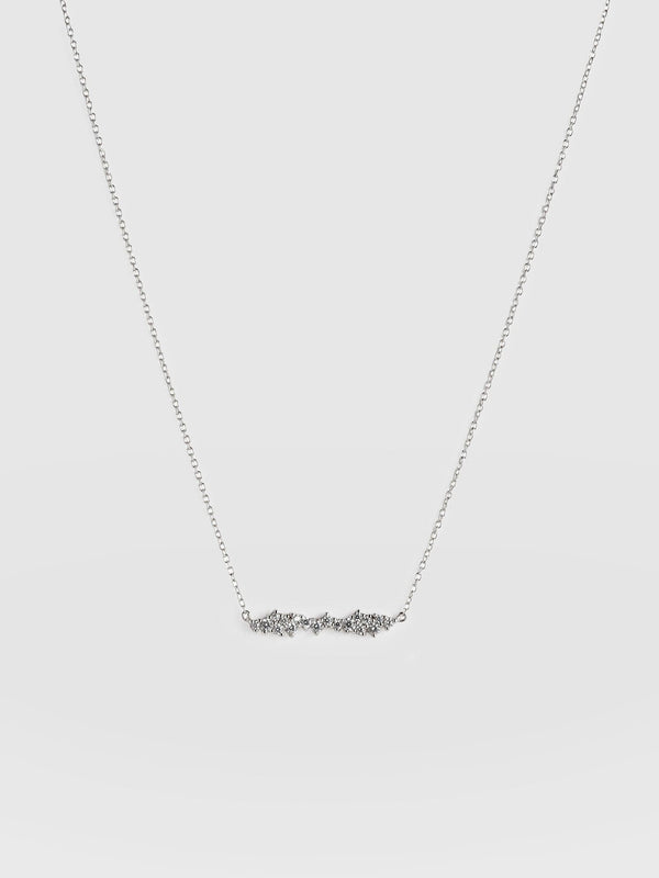 Constellation Cluster Bar Necklace - Silver