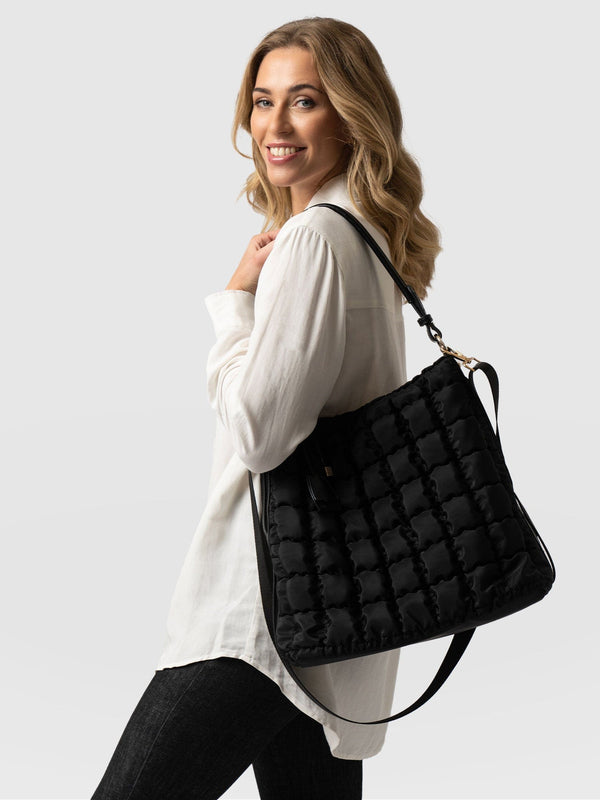 Darcey Puff Tote Bag - Black