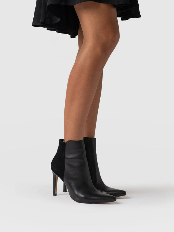 Tamara Heeled Ankle Boot - Black