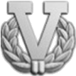 Insigne "V" en argent avec couronne pour la cinquième récompense