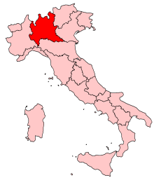 Lombardiets placering i Italien