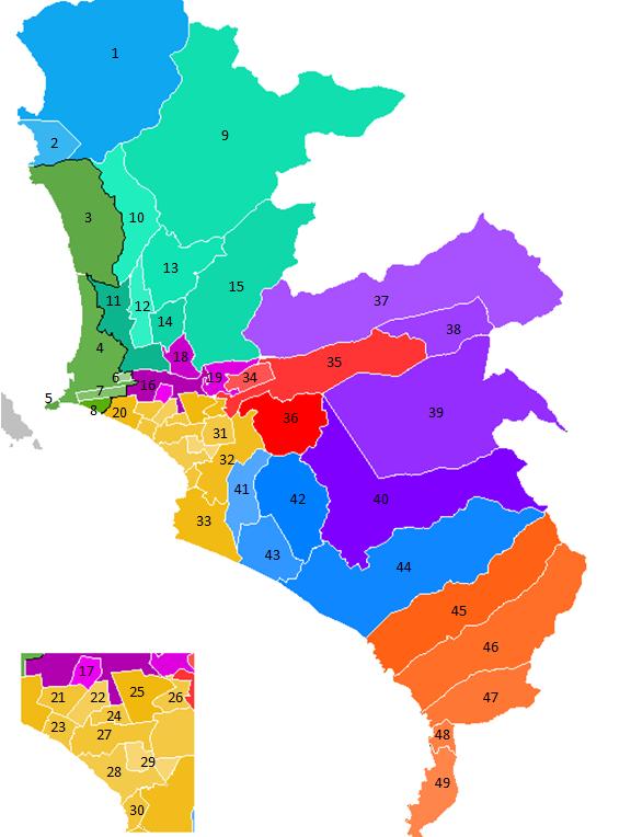 Districtes de Lima Metropolitana a la Provincia de Lima