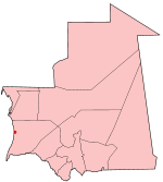 Hartă a Mauritaniei indicând Nouakchott