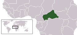 Geografisk plassering av Den sentralafrikanske republikken