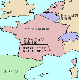 アヴィニョン歴史地区の位置