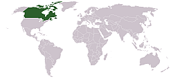 Localização do Canadá no mundo