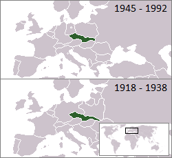 Plasseringa til Tsjekkoslovakia