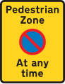 Waiting restriction repeater signs within the pedestrian zone