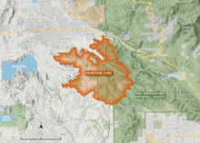 The footprint of the Fairview Fire in Riverside County