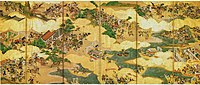 مشهد من حرب غينبيه، للفنان كانو موتونوبو [الإنجليزية]، رسمت خلال فترة موروماتشي.