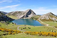 O lâgo Enol, into pàrco naçionâle de Picos de Europa.