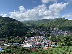 Skyline of Tachileik on the Daen Lao Range, seen from Thailand's Wat Phra That Doi Wao [th]