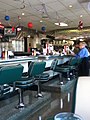 Bar seating at a Mel's Drive-In