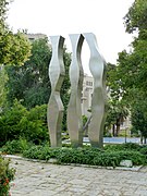 1972, On the Threshold of Jerusalem, Stainless Steel, Meir Sherman Garden, Jerusalem