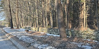 Part of the western section of the wall surrounding Walter Gendall's Duck Farm, which overlooked the cove