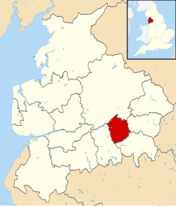 Shown within Lancashire and England