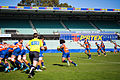 Rams backline in action for Round 8