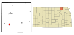 Location within Marshall County and Kansas