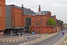 Part of the southern facade of Stary Browar, the centre of commerce and art.