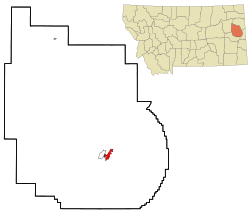 Location of Glendive, Montana