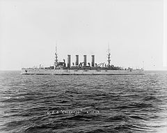 An image of USS Colorado in Hampden Roads