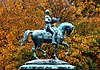 Ruiterstandbeeld van koning Willem II, kopie naar origineel te Luxemburg van A. Mercié en V. Peters