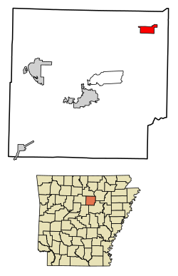 Location of Concord in Cleburne County, Arkansas.