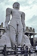 This statue symbolizes the Jain ideal of detachment and non-violence