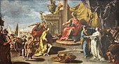 The Continence of Scipio; by Giambattista Pittoni; 1733; oil on panel; 96 × 56 cm