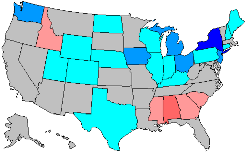 Gains by state