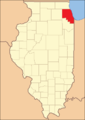 Cook County 1836–1839 after the creation of McHenry and Will counties