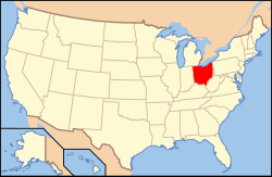 Location o Ohio in the Unitit States