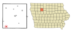 Location of Fonda, Iowa