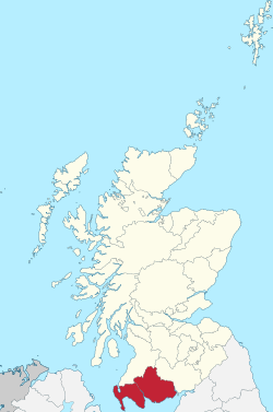 Galloway (red) shown in Scotland (pink) shown in the United Kingdom (light grey)