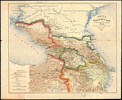 Map of countries in the Caucasus including Kazakh sultanate in 1801