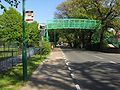 Pedestrian overbridge before School House Corner, western approach to Ramsey town