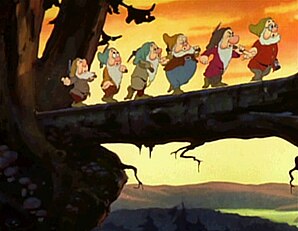 The famous "Heigh-Ho" sequence from the 1937 film.