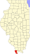 State map highlighting Alexander County