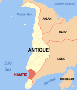 Mapa de Antique con Hamtic resaltado