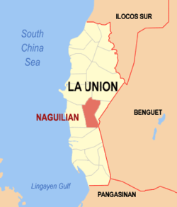 Map of La Union with Naguilian highlighted