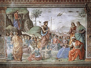 Le Prêche, 1486-1490 Domenico Ghirlandaio Chapelle Tornabuoni, Santa Maria Novella