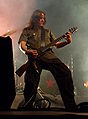 Sami Lopakka with an altered guitar, now looking like a machinegun