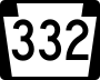 Pennsylvania Route 332 marker