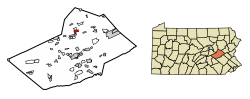 Location of Shenandoah in Schuylkill County, Pennsylvania.