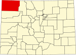 State map highlighting Moffat County