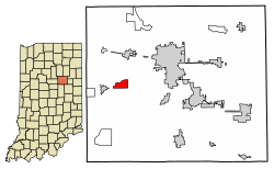 Location of Herbst in Grant County, Indiana.