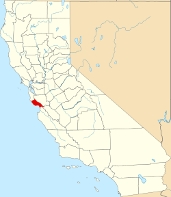 Karte von Santa Cruz County innerhalb von Kalifornien