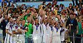 Philipp Lahm lifts the 2014 FIFA World Cup