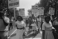 Image 12Women marching for equal rights, integrated schools and decent housing (from African-American women in the civil rights movement)